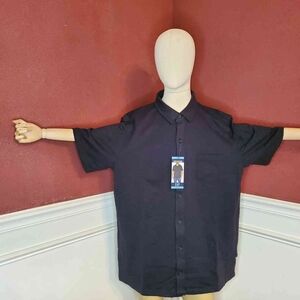 GAP Short Sleeve Button-Up | Size: Large | Color: Black | RRR Apparel